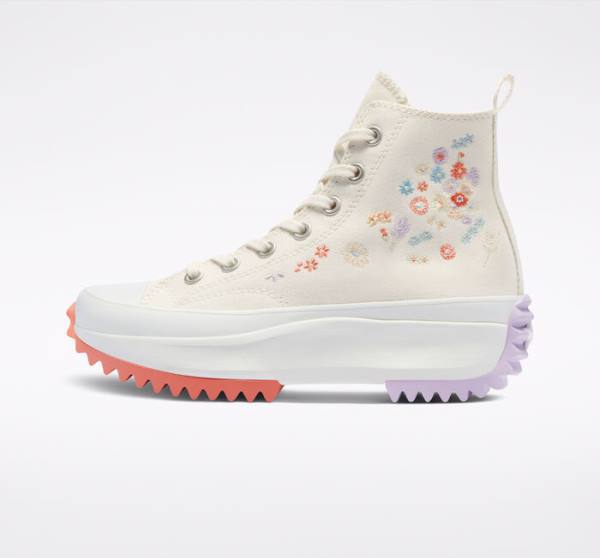 Boty Vysoké Converse Run Star Hike Platformyě Embroidered Floral Světle | CV-475YQB